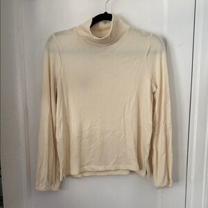 Madewell Cream Ribbed Knit Sweater